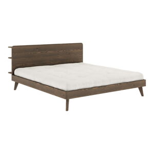 Hnědá dvoulůžková postel s roštem 180x200 cm Retreat – Karup Design