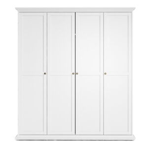 Bílá šatní skříň Tvilum Paris, 181 x 201 cm