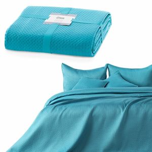 AmeliaHome Přehoz na postel Carmen turquoise, 220 x 240 cm