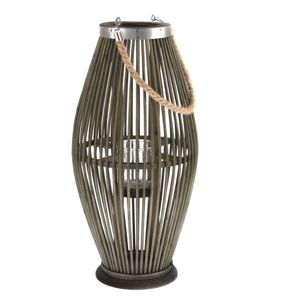 Bambusová lucerna se sklem Delgada, 25 x 49 x 24 cm