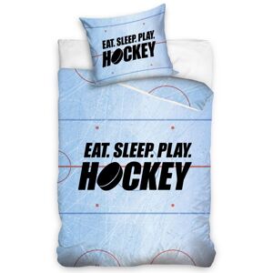 TipTrade Bavlněné povlečení Eat Sleep Play Hockey, 140 x 200 cm, 70 x 90 cm