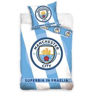 Bavlněné povlečení Manchester City Superbia In Praelia, 140 x 200 cm, 70 x 80 cm