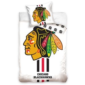 Bavlněné povlečení NHL Chicago Blackhawks White, 140 x 200 cm, 70 x 90 cm