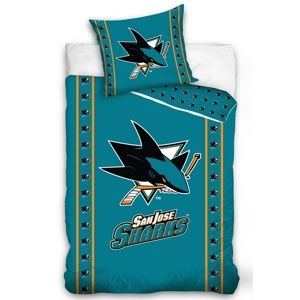 Bavlněné povlečení NHL San Jose Sharks Stripes, 140 x 200 cm, 70 x 90 cm