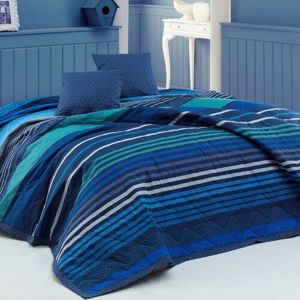 BedTex Přehoz na postel Marley modrá, 220 x 240 cm, 2x 40 x 40 cm