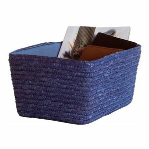Compactor Ručně pletený úložný košík HAWAI, 32 x 22 x 14 cm, modrá