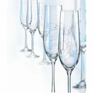 Crystalex 6dílná Sada sklenic na šampaňské Elements Flétna, 190 ml