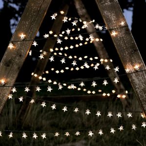 DecoKing Světelný vánoční řetěz Hvězdičky teplá bílá, 100 LED