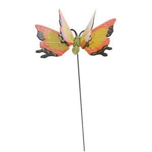 Dekorace Motýlek oranžová, 15 cm