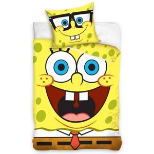 Dětské balvněné povlečení SpongeBob, 140 x 200 cm, 70 x 80 cm