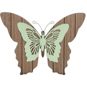 Dřevěná závěsná dekorace Motýlí mámení, zelená