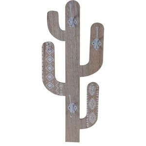 Dřevěný háček Cactus Shape, bílá