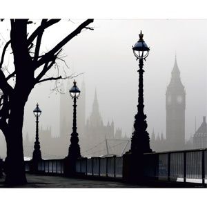 Fototapeta XXL Londýn v mlze 360 x 270 cm, 4 díly