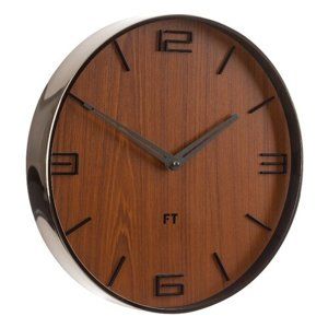 Future Time FT3010TT Flat walnut Designové nástěnné hodiny, pr. 30 cm