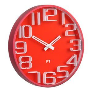 Future Time FT8010RD Numbers Designové  nástěnné hodiny, pr. 30 cm