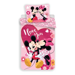 Jerry Fabrics Dětské povlečení Mickey and Minnie Kiss micro, 140 x 200 cm, 70 x 90 cm