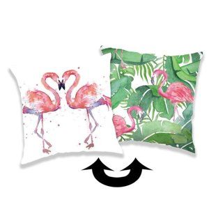 Jerry Fabrics Polštářek Flamingo s flitry 01, 40 x 40 cm