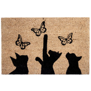 Kokosová rohožka Kočky a motýli, 40 x 60 cm