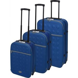 Sada textilních kufrů na kolečkách 3 ks, modrá
