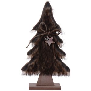 Vánoční dekorace Hairy tree tmavě hnědá, 28 cm