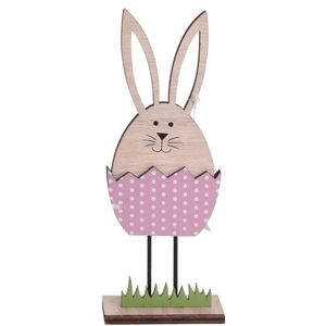 Koopman Velikonoční dekorace Zajíček ve vajíčku růžová, 21 cm