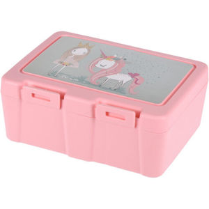 Lunch box s příborem, 13,5 x 18 x 7,5 cm, růžová