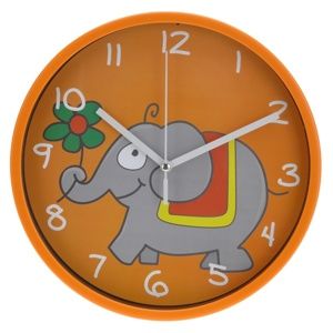 Nástěnné hodiny Elephant oranžová, 23 cm