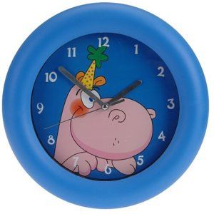 Nástěnné hodiny Hippo modrá, 26 cm