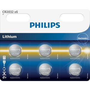 Philips CR2032P6/01B sada knoflíkových lithiových baterií CR2032, 6 ks
