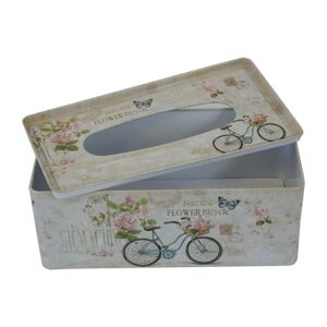 Plechový box na kapesníky Garden bicycle, 24 x 9,5 x 13 cm