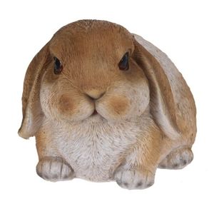 Polyresinová dekorace ležící králík Bunn hnědá, 15 cm