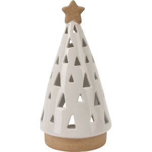 Porcelánový svícen na čajovou svíčku Christmas tree bílá, 10 x 20 cm