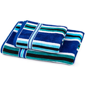 Sada Stripes Oceán 1 ručník a osuška, 70 x 140 cm, 50 x 90 cm