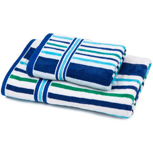 Sada Stripes Oceán ručník a osuška, 70 x 140 cm, 50 x 100 cm