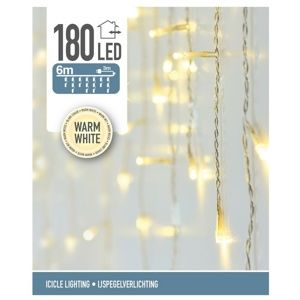 Světelný vánoční řetěz Icicle teplá bílá, 180 LED