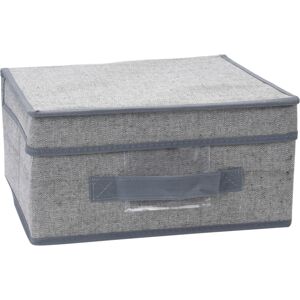 Textilní úložný box s víkem, světle šedá