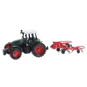 Traktor s přívěsem červená, 40 cm