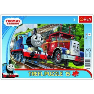 Trefl Puzzle Mašinka Tomáš a hasič Flynn, 15 dílků