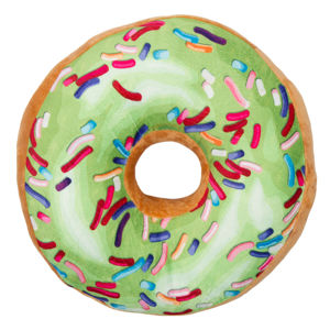 Tvarovaný polštářek Donut zelená, 38 cm