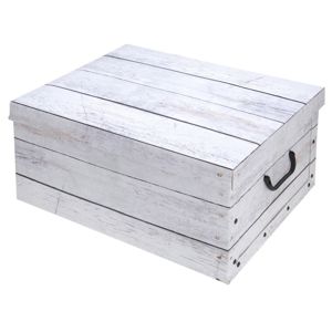 Úložný box s víkem Wood, bílá