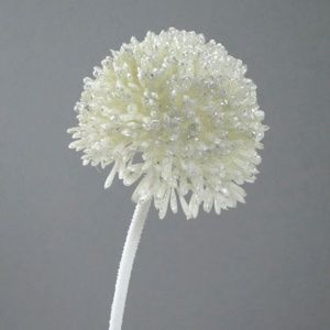 Umělá květina Česnek krémová s glitrem
