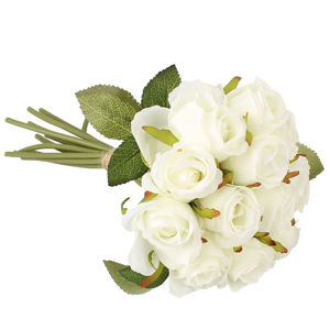 Umělá kytice růží, bílá