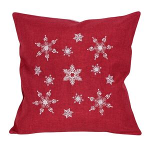 Forbyt Vánoční povlak na polštářek Hvězdičky červená, 40 x 40 cm