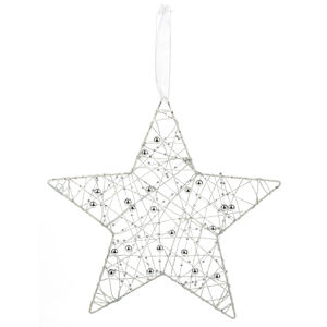 Vánoční závěsná hvězda Alambre, bílá