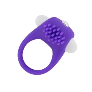 Vibrační silikonový erekční kroužek, fialová