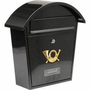 Vorel Poštovní schránka s oblou stříškou černá, 38 x 32 x 10,5 cm